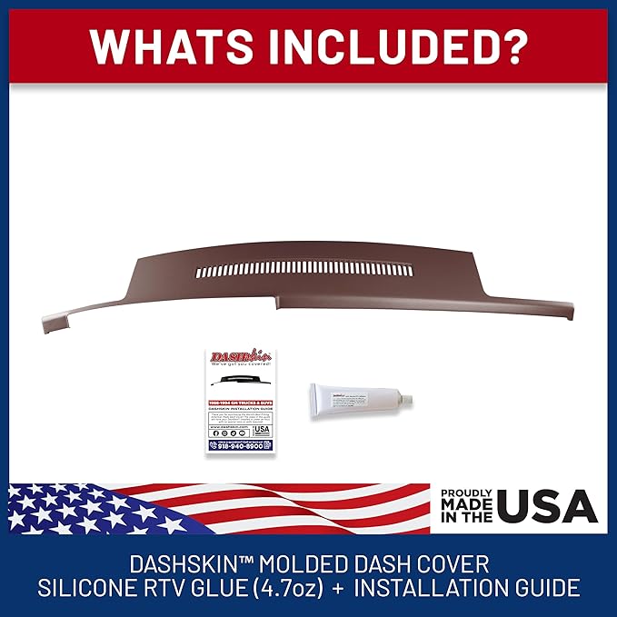 DashSkin Dash Cover Compatible with 1988-1994 C1500 C2500 C3500 K1500 K2500 K3500 Silverado Sierra Tahoe Yukon Suburban in Garnet (Burgundy) - Hard Molded Plastic Dashboard Cap