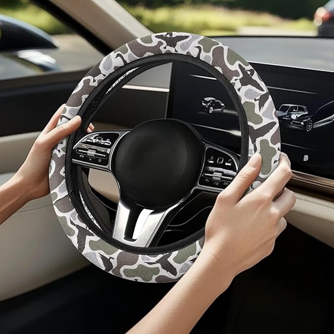 SEANATIVE Duck Hunting Auto Steering Wheel Protector Car Steering Wheel Cover Anti-Slip Universal 15" Vehicle Accessory All Weather Protection