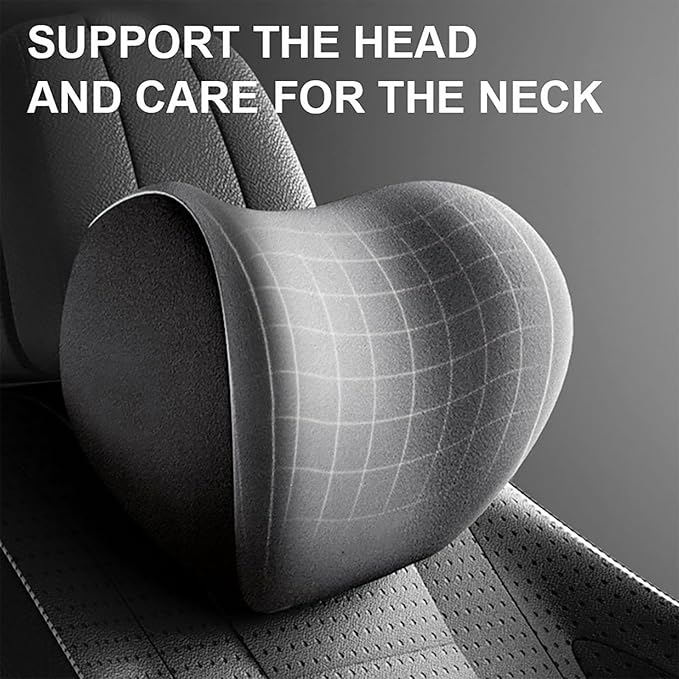 Car Back Support Neck Pillow for Subaru Crosstrek 2012-2025, Comfortable Soft Car Seat Headrest Neck Rest Cushion Lumbar Support Pillow with Adjustable Strap, Pink