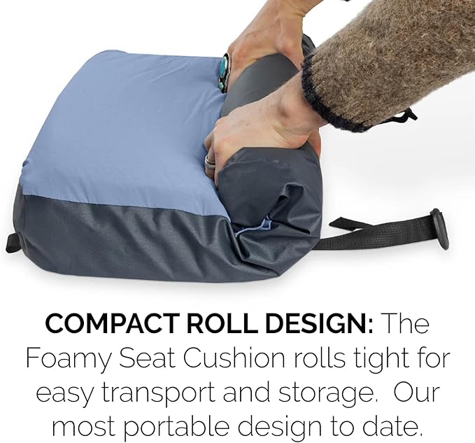 HEST Foamy Seat Cushion - Designed for Camping, Airplane Flights, Car Seats, and Office Chairs - Premium Comfort and Support on Any Surface - Temperature Resilient Foam - Waterproof Bottom