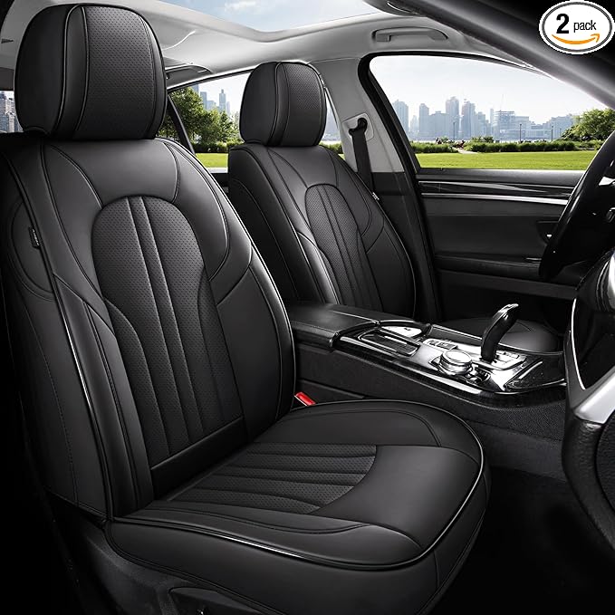Front Car Seat Covers,Car Seat Protector Waterproof,Seat Covers Front Set, Car Seat Protectors,Automotive Seat Covers Fit for Most Cars Black