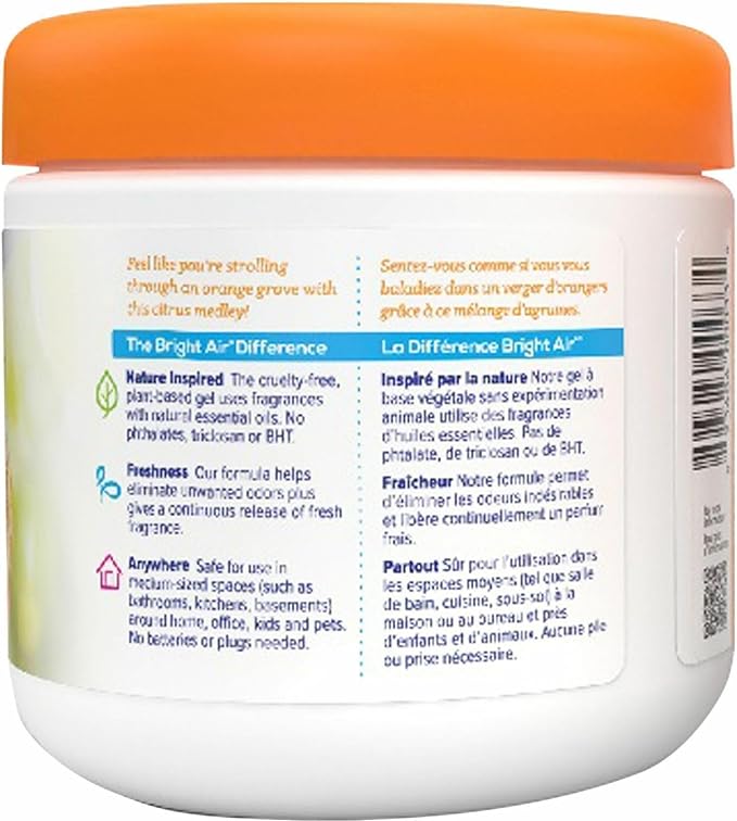 Bright Air Solid Air Freshener and Odor Eliminator, Mandarin Orange and Fresh Lemon Scent, 14 Ounces