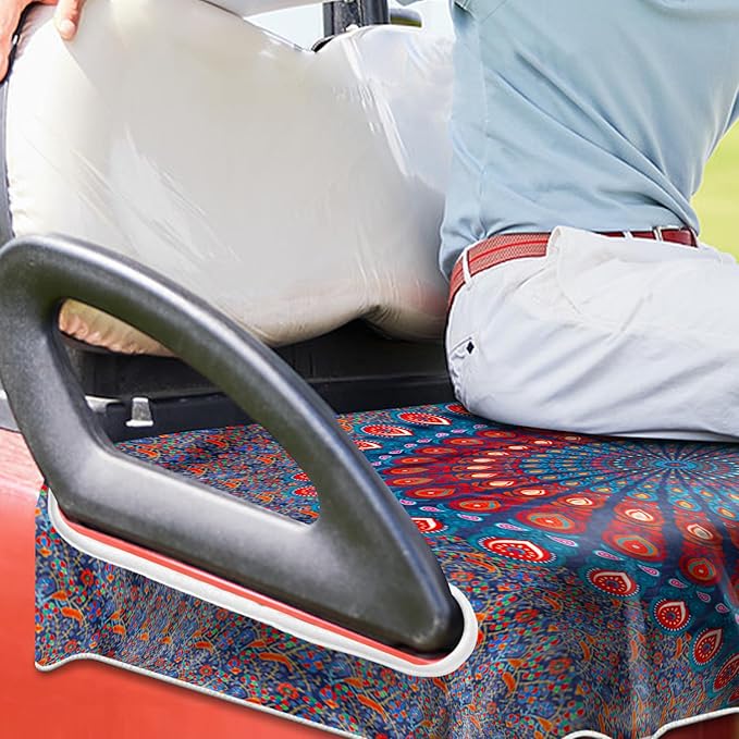 ENYORSE Golf Cart Seat Covers - Ethnic Style Golf Cart Towel Blanket for 2/4 Seater, Soft & Breathable Microfiber, Keeps Seats Cool & Comfortable, 51”x31”, Fits EZGO/Yamaha/Club Car