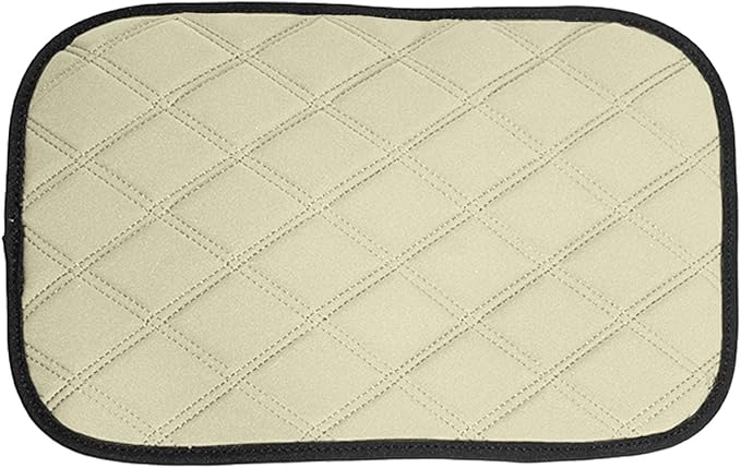 FH Group Neosupreme Beige Diamond Pattern Center Console Pad – Water-Resistant Armrest Cover Protector for Cars, SUVs & Trucks