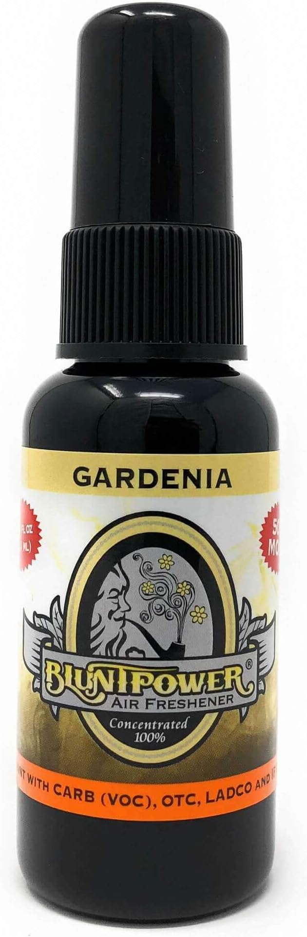 BluntPower (Gardenia, 1 Pack) Concentrated Air Freshener for Room and Car Spray - Oil-Based Diffuser Spray Bottle - Long-Lasting Bathroom Spray, Car Freshener, & Odor Eliminator Spray