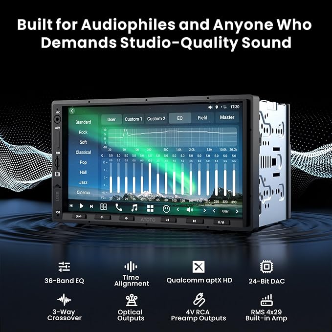 ATOTOZONE X10 7" Double-DIN Android Car Stereo, 8G+128G in-Dash Nav, Backup Cam w Recording, AI Agent & AI Vision, Re-Mote LiveView, 4G LTE, 7.1.2-Ch Audio, HDMI in, Wireless CarPlay/Android Auto