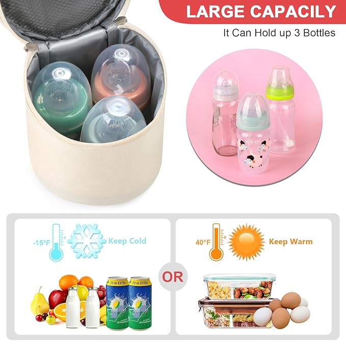 Accmor Breastmilk Cooler Bag, Insulated Baby Bottle Cooler Tote Bags for Nursing Mom Daycare