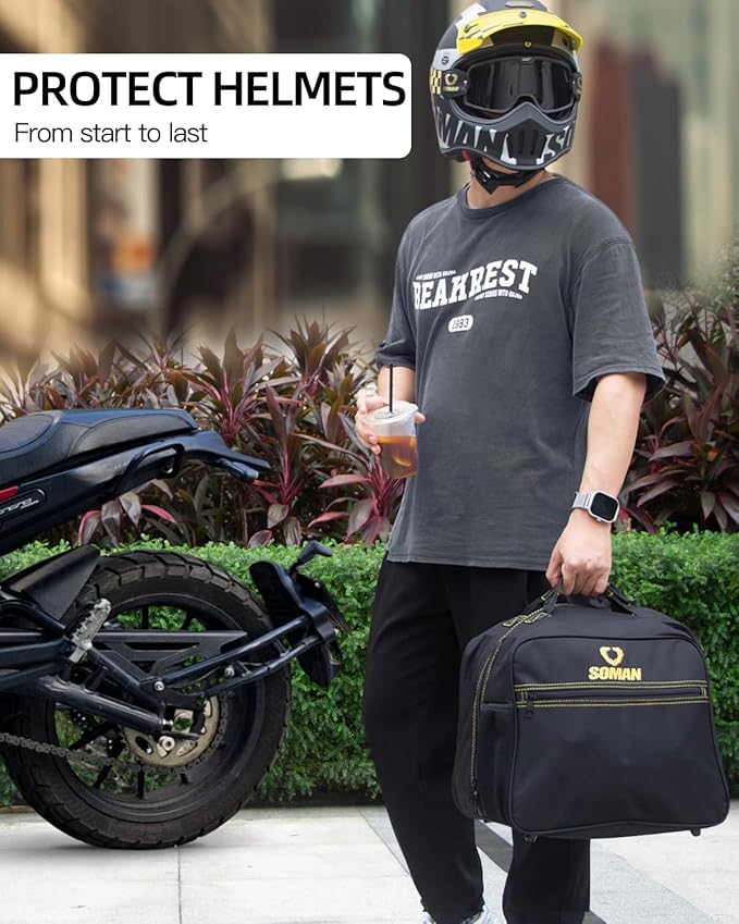 Motorcycle Helmet Bag, Helmet Storage Bag with 900D Waterproof Oxford for Motorcycle Motorbike Snowmobile Ski Welding Helmets