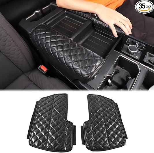 Car Leather Center Console Protector Cover Compatible with Toyota Tundra/Sequoia 2022-2026, Center Console Armrest Seat Box Cover Cushion Lid Protector Pad Waterproof Anti-Scratch Interior Accessories