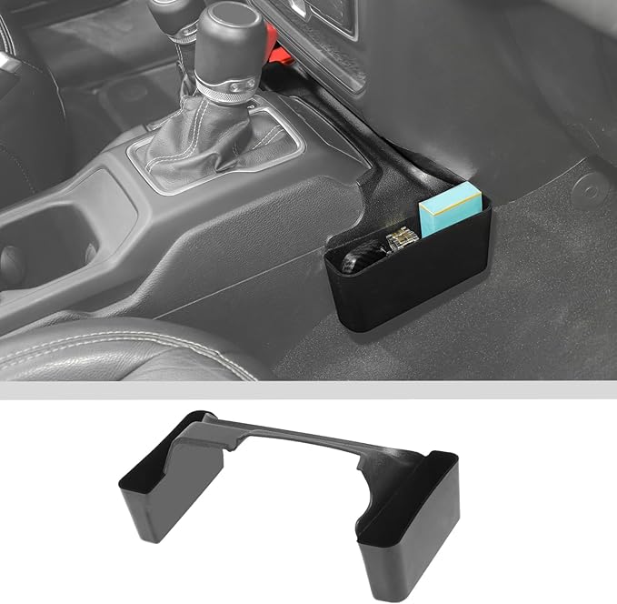 JWWY Gear Shift Storage Box Compatible with 2018-2026+ Jeep Wrangler JL JLU & Gladiator JT 4xe Center Consoles & Organizers Trunk for Jeep Wrangler JL Interior Accessories Fluff Fiber