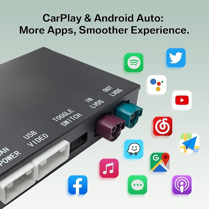 Wireless CarPlay Android Auto Adapter for BMW NBT 1 2 3 4 5 6 7 Series X1 X3 X4 X5 X6 2012–2016 Retrofit Decoder Support Mirrorlink, Rear Camera and OEM Car Functions
