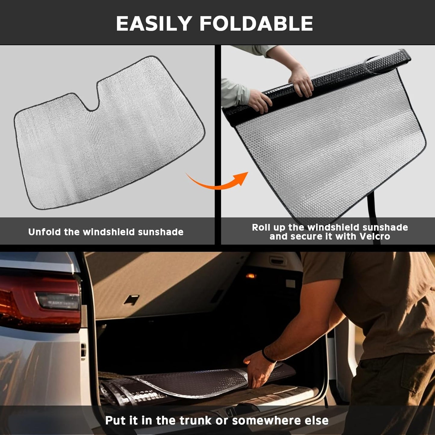 Windshield Sun Shade for Toyota Tundra 2022-2025 - 5-Layer Bubble Foldable Front Window Shade Sun Visor Accessories - Blocks Heat & UV Rays