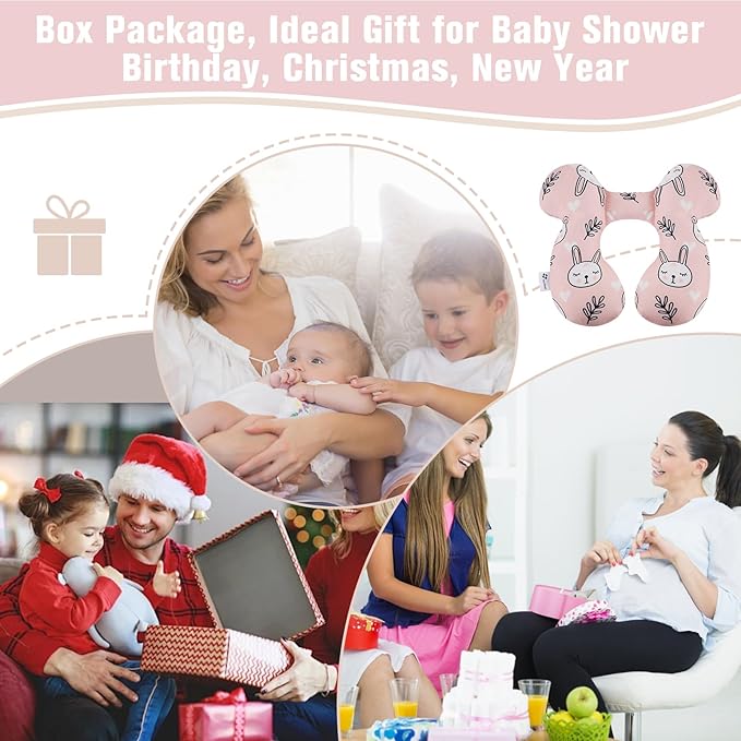 vocheer Baby Travel Pillow(Upgraded), Head and Neck Support Pillow for Pushchair, Car Seat,Stroller, Bouncer, Cotton (White Bear)