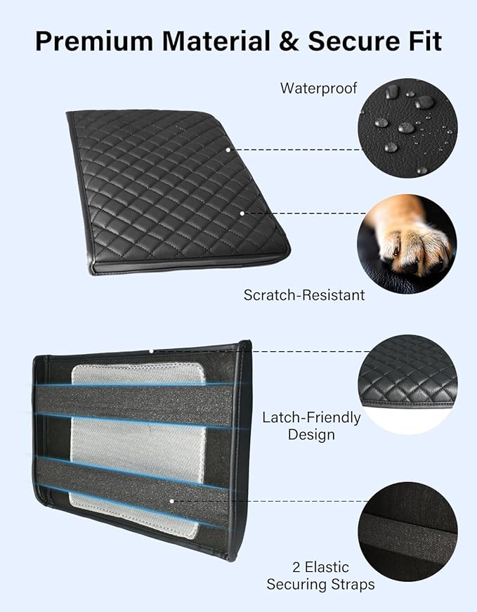 Center Console Armrest Cover for 1999-2010 Ford F250 F350 F450 Super Duty Accessories & F550 2001-2005 Super Duty, Vinyl Leather Middle Console Cushion Protector, Black(Fits Jump Seat Console Only)