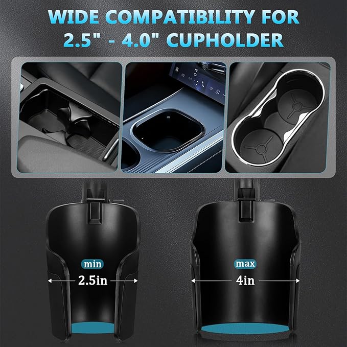 Magnetic Cup Holder Phone Holder for Magsafe, 360° Adjustable Long Gooseneck & Powerful N54 Magnet Cell Phone Mount for Car Compatible with iPhone & Samsung & All Smartphones