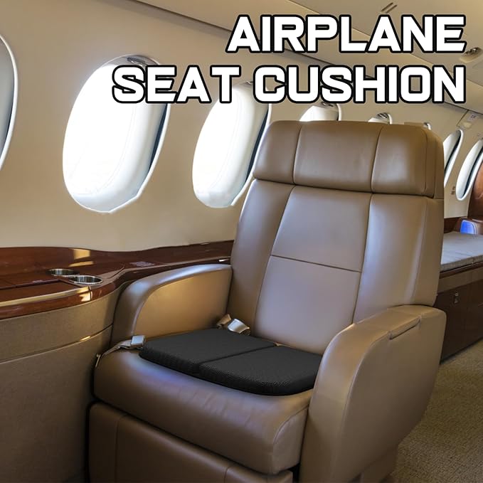 Gel Seat Cushion Portable Travel Cushions, 16.5" x 12" Large Size Super Thick Foldable Chair Seat Cushion Lightweight for Car Office Chair Wheelchair, Pressure Sores Tailbone Pain Relief