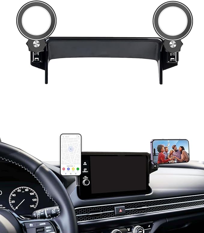 Magnetic Car Phone Holder for 2023 2024 2025 2026 Honda Pilot Accessories Apply to 7/9 Inch Touch Screen Fixed Clip MagSafe Passenger Cell Phone Mount Hands-Free 360 Degree Rotation