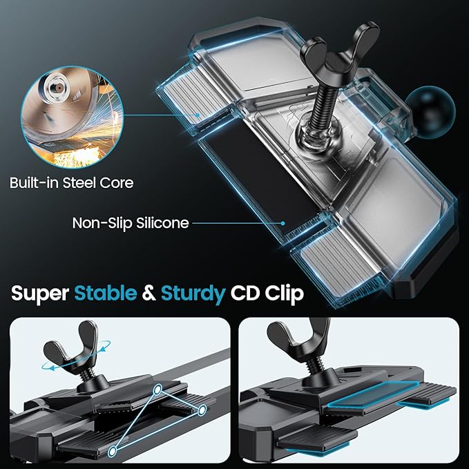 APPS2Car Wireless Car Charger Mount CD Slot Auto Clamping 15W Fast Charging CD Phone Holder for Car Wireless Charger Fit for iPhone 17 16 15 14 13 12 Pro Max, Samsung S25 S24, Google, LG etc.