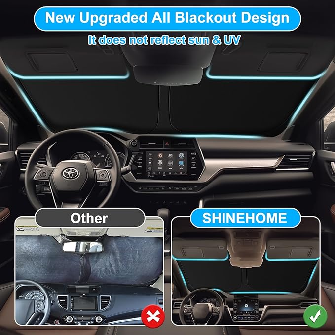 for Toyotа RAV4 2019-2023 2024 2025 2026 Windshield Sun Shade Custom Fit RAV-4 SUV TRD Off-Road, LE XLE Premium Limited Foldable RAV4 Sunshade, UV Block & Protector Rav4 Accessories