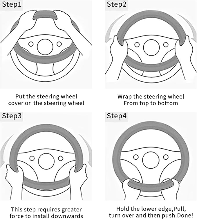 Car Steering Wheel Cover, 15 Inch Leather Breathable Anti-Slip Soft Steering Wheel Protector for Men and Women, Universal Car Accessories for SUV, Truck, RV (Blue)