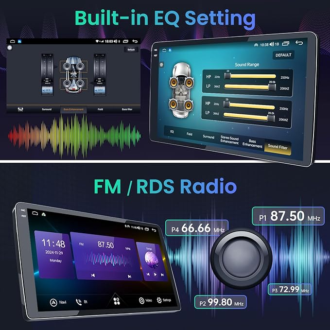 4+64G Car Radio for Honda Civic 2016-2021: 9 Inch Touch Screen Stereo with Wireless Carplay Andriod Auto GPS Bluetooth 5G WiFi Mirror Link FM RDS SWC Backup Camera