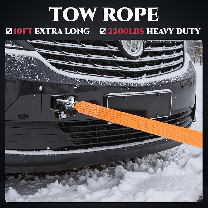 Roadside Emergency Car Kit for Vehicles, Car First Aid Kit Emergency Kit with Jumper Cables, Snow Shovel, Tow Strap, Car Safety Kits, Road Trip Assistance for Men, Women, New Driver Gifts
