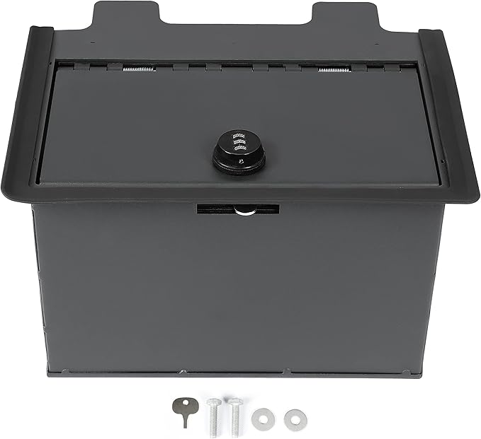 KUAFU Center Console Safe Gun Box Compatible with 2019-2023 Chevy Chevrolet Silverado GMC Sierra 1500 2500 3500 Replacement for 84081567 Console Organizer Locking Storage with 3-Digit Combo Password