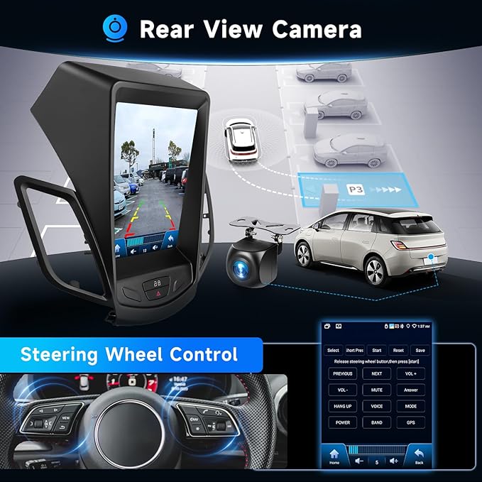 Hodozzy [4G+64G] Car Radio for Ford Fiesta 2009-2016 with Wireless Carplay Android Auto Radio, Android 9.7 inch Touch Screen with GPS, Mirror Link, Bluetooth, WiFi, DSP, FM/RDS Radio