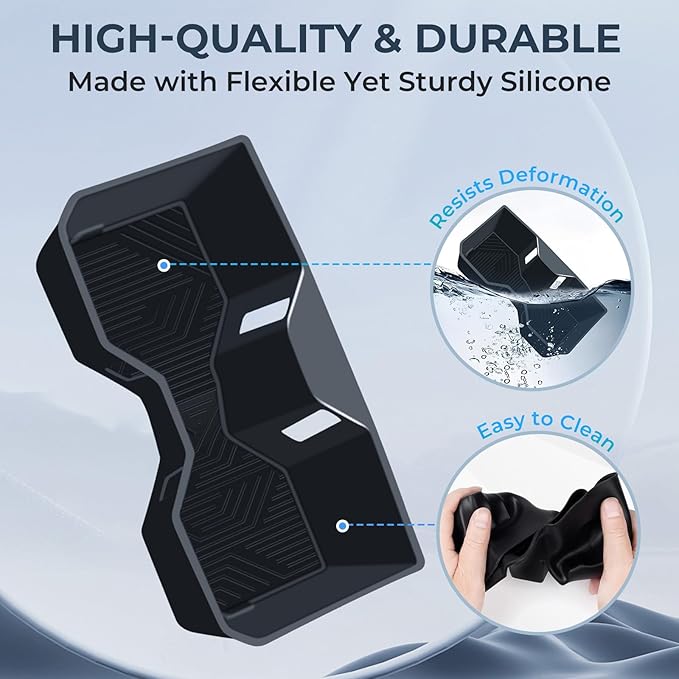 Center Console Cup Holder Inserts for Toyota Tacoma 2026 2025 2024, Silicone Front & Rear Cup Holder Liners Interior Accessories Cup Holders Covers Protector for 2024-2026 Tacoma, Black