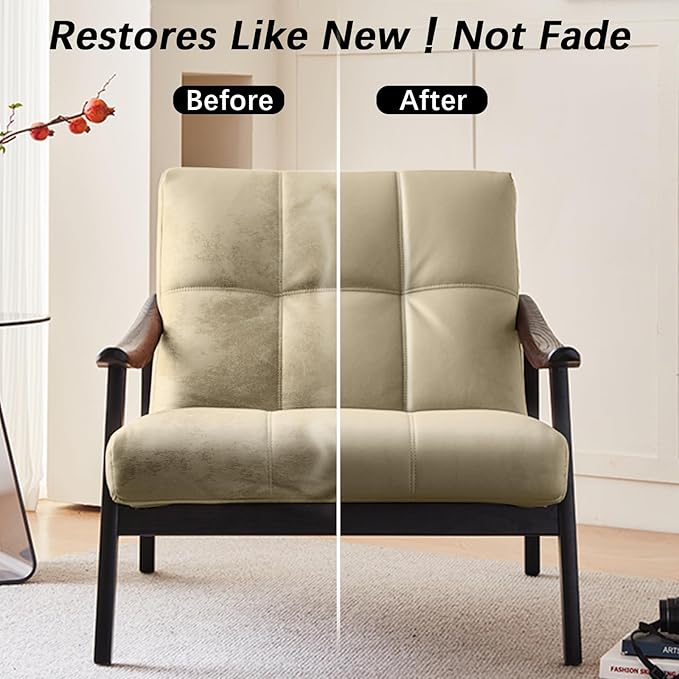 Beige Leather Recoloring Balm, Leather Color Restorer Conditioner, Leather Repair Kits for Vinyl Furniture, Sofa, Car Seats, Shoes - Repair Leather Color on Faded & Scratched Leather Couches