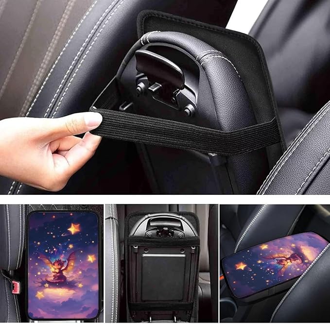 Star Dragon Car Armrest Storage Box Mat Car Center Console Cover Car Armrest Seat Box Cover Universal Fit for Most Vehicle, SUV, Truck Car Decors