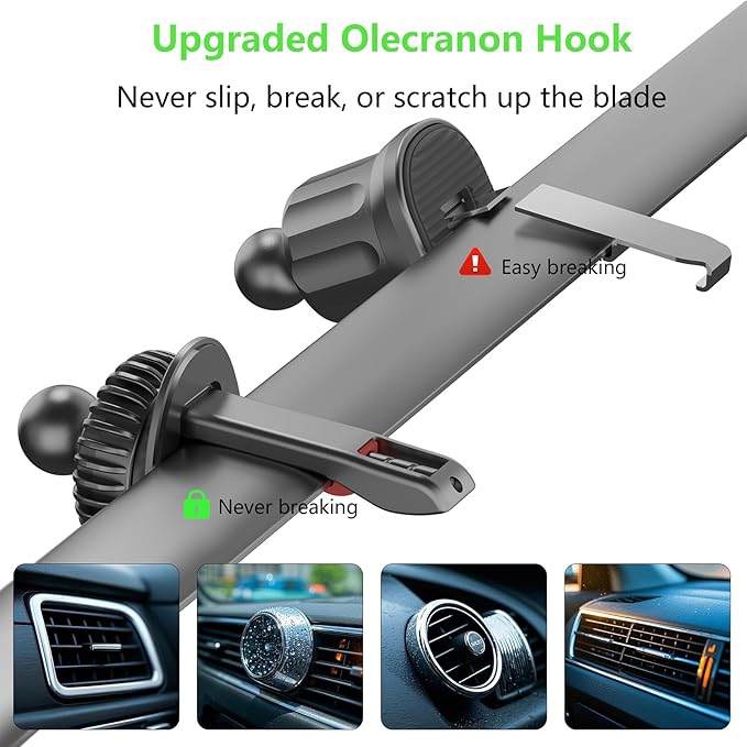 VICTORY & GIFT for 15w MagSafe Car Charger, Magnetic Wireless Car Charger, for MagSafe Car Mount Air Vent/Dashboard Car Phone Holder with 360° Adjustable Aluminum Arm