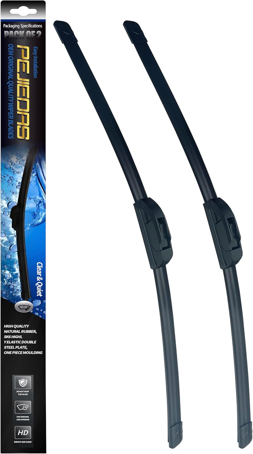 OEM Quality Front Wiper Blades, Replacement for Jeep Grand Cherokee 2018-2011/Honda Pilot 2015-2009/Toyota Tacoma 2016-2005,OE Original Style (22 Inch + 21 Inch Front Wiper Blades)