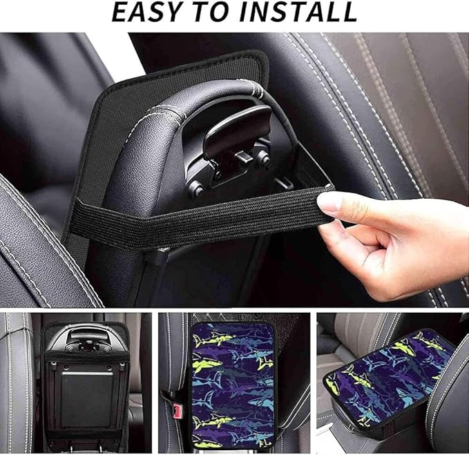 Custom Car Armrest Cushion Add Your Text Image Custom Auto Center Console Armrest Pad Cushion Universal Deco Pad Center Console Cover for Car Seat Handrail Box 7.5x12.6in