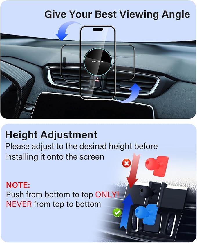 SKYLOTEC Phone Holder for Toyota Tundra 2007-2013/Sequoia 2008-2017 Accessories Car Magnetic Phone Mount Compatible with MagSafe, Strong Magnets Fast Wireless Charger Cell Phone Base