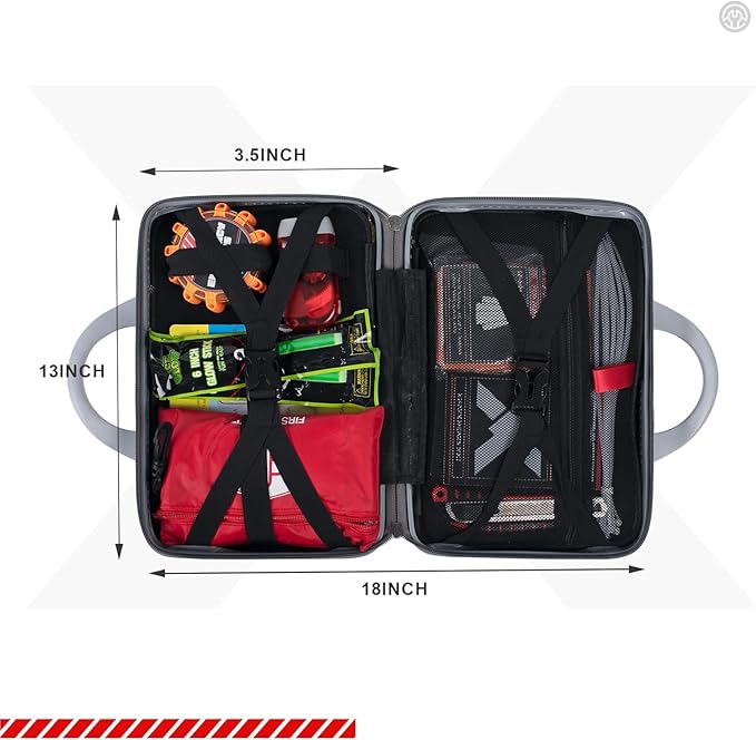KITGO Roadside Emergency Car Kit (137Piece), with Jumper Cable, Car Safety Road Rescue Kit,Car Emergency Kit Gift for Father Women and Men,Tow Strap,Car Tool Kit (Black)