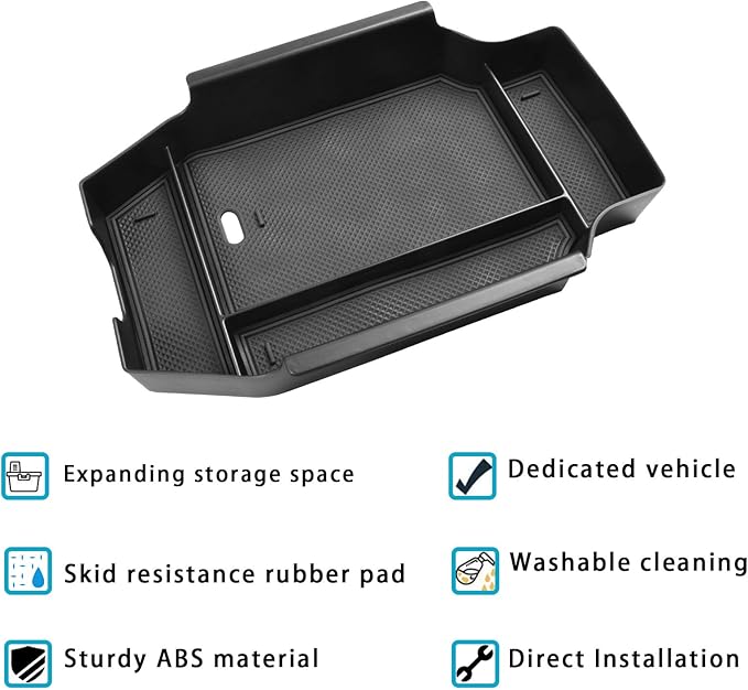 EDBETOS Center Console Organizer Compatible with 2023 2024 2025 2026 Honda Accord LX EX Sport EX-L Sport-L Touring Hybrid ABS Plastic Material Armrest Box Insert Tray Storage Accessories,Black