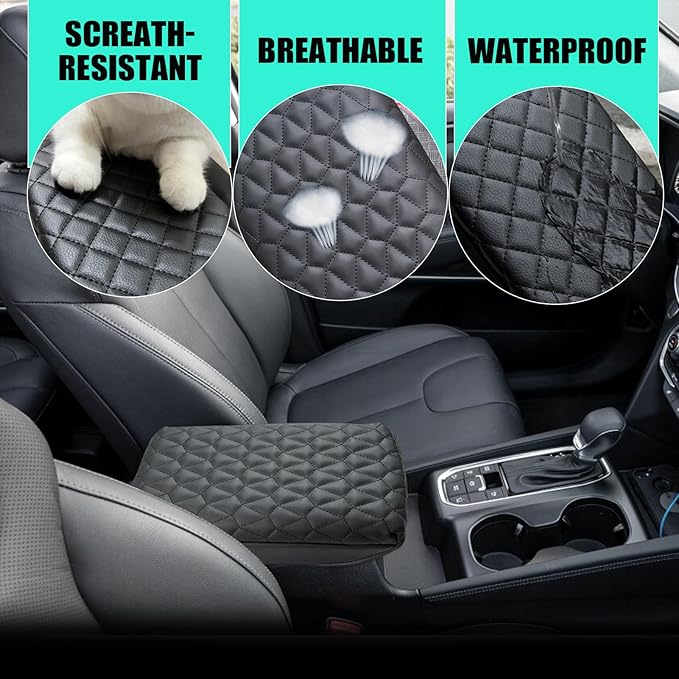 Center Console Cover for Santa Fe 2019 2020 2021 - Soft Armrest Pad Middle Console Cover Protector Cushion for Hyundai Santa Fe 2019 2020 2021 Interior Accessories