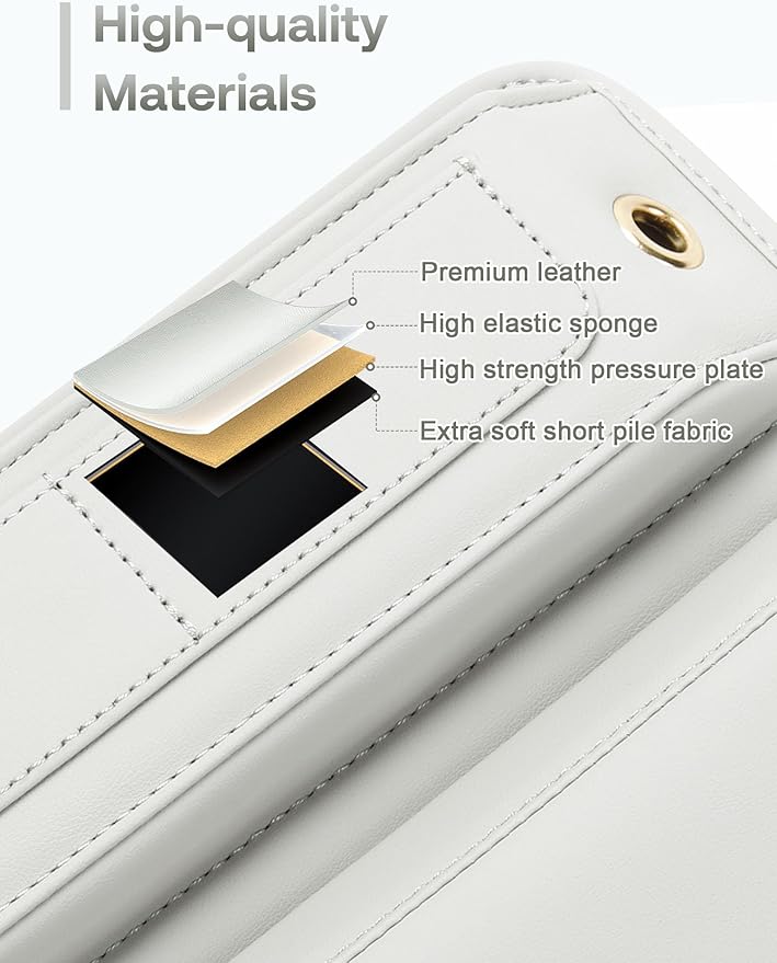 Universal Fit Premium Leather Car Seat Gap Filler Organizer, Center Console Organizer with Card Slots, Clever Gifts for Car SUV Truck Owners (Beige, 2 Pack)