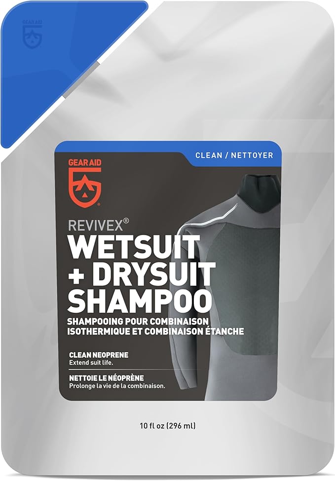 GEAR AID Wetsuit, Drysuit Cleaner and Conditioner – Wash Away Salt, Chlorine, and Residue with Concentrated Shampoo, Keeps Gear Fresh, Durable, and Ready for Use, 10 fl oz
