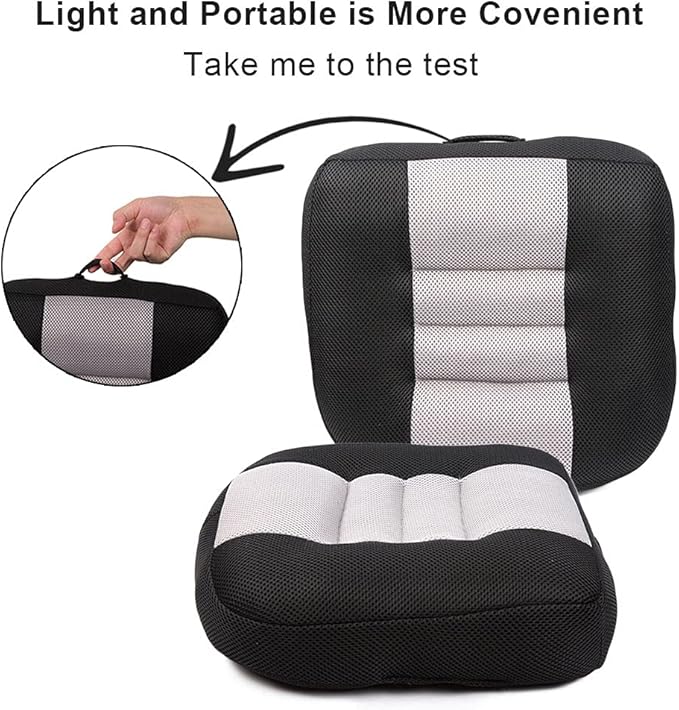 Srutirbo Car Booster Seat Cushion Heightening Height Boost Mat, Breathable Mesh Portable Car Seat Pad Angle Lift Seat for Car, Office,Home (Gray)