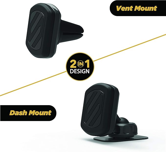 Scosche MAGDV-XTSP1 MagicMount Magnetic Dashboard Phone Mount and Vent Mount for Car, 360° Adjustable Magnet Head, Universal Cell Phone Holder, Compatible with iPhone, Samsung, and All Devices