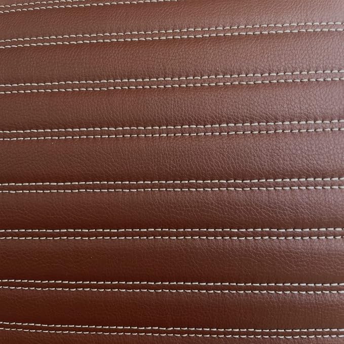 Custom Personalized Floor Mats for Cars - Luxury Full Coverage All Weather Mats, Anti-Slip Leather Mat Set, Fit for 99% of Cars, SUVs & Trucks (Brown Strip, B-Strip Shape)