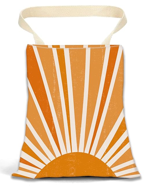 Car Garbage Can, Car Trash Bag, Car Garbage Bag, Hanging Car Trash Can for Car Accessories, Vehicle, Travelling, Camping, Cute Car Back Seat Organizer, Retro Sun Design