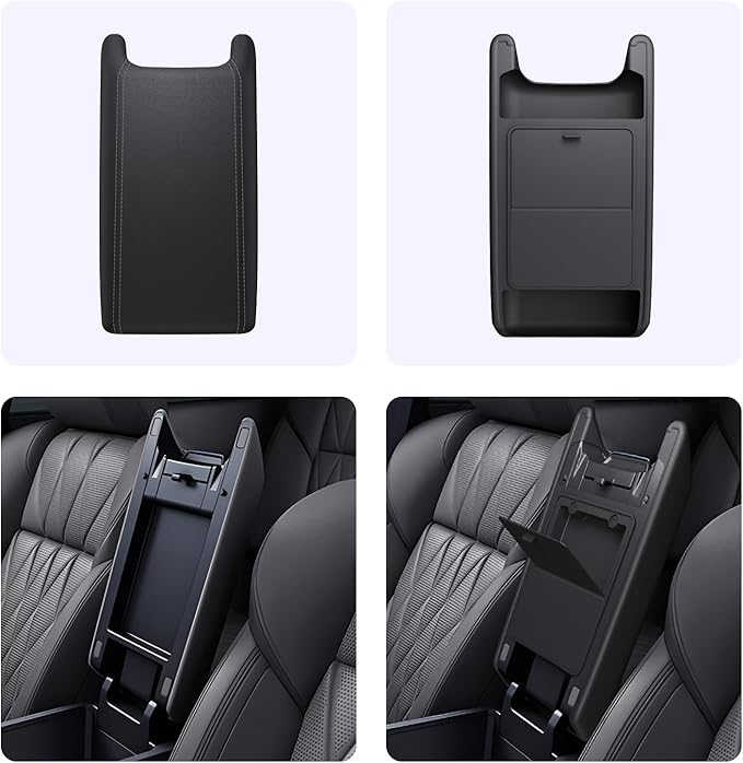 LUWU Center Console Cover Hidden Storage Box Compatible with 2025 Mitsubishi Outlander Silicon Material [2 in 1 Design] Armrest Cover Center Console Hidden Organizer Box (NOT for Outlander PHEV&Sport)