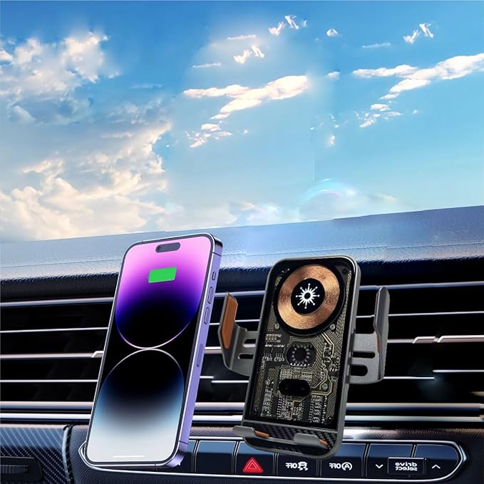 Wireless Car Charger Mount, 15W Fast Charging Auto Clamping Car Charger Holder for iPhone/Samsung for iPhone 17 16 15 14 13 12 11 Pro,Samsung Galaxy S26 Ultra S25 S24 Ultra S23 S22 S21 S20