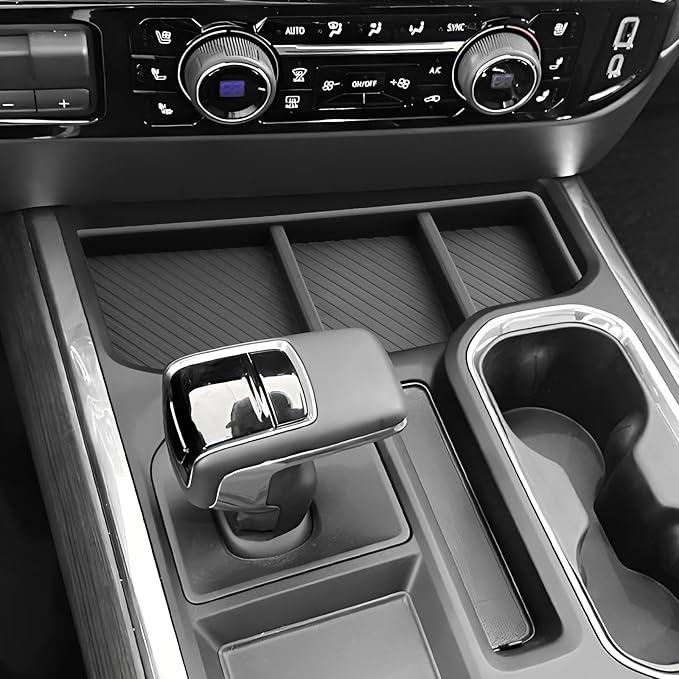 CDEFG for 2023 2024 2025 Chevy Silverado GMC Sierra Lower Console Organizer, Silverado Sierra 1500 Accessories Center Console Organizer Glove Box (for Full Console w/Bucket Seats ONLY)