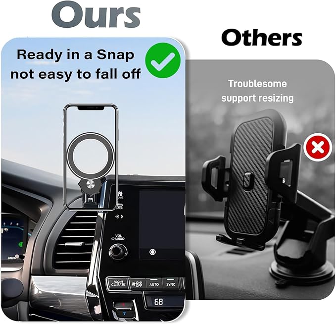 Car Phone Holder for Honda Odyssey 2018 2019 2020 2021 2022 2023 2024 Accessories Apply to 8 Inch Touch Screen Fixed Clip MagSafe Passenger Cell Phone Mount Handsfree 360° Rotation