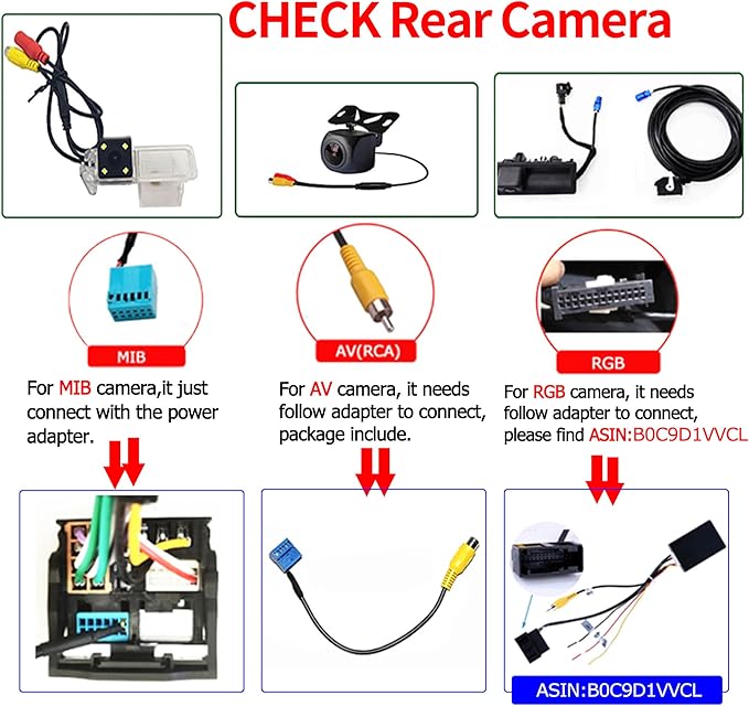 SCUMAXCON Car Stereo Radio RCD360 PRO3S RCD330 Carplay Wireless Android Auto Bluetooth USB AM/FM RVC SD for VW Golf MK5 MK6 Passat Polo Jetta EOS CC (Backup Camera Actived)