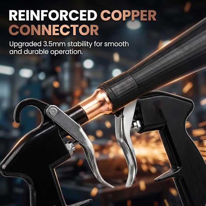 RAINPOT Saker Car Dry Cleaning Tool,60-160 PSI Compressed Air Tool for Auto Interior Cleaning, Pneumatic Duster Tool with Fine Nozzle for Vents, Crevices, and Dashboards (1 Set Nozzle)